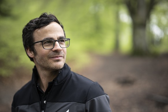 Beat Mueller, Nationaltrainer des Schweizer Herren Mountainbike Nationalteams, aufgenommen am Medientreffen von Swiss Cycling, am Dienstag, 2. Mai 2023, in Landquart. (KEYSTONE/Gian Ehrenzeller)