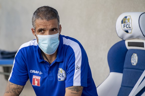 Der Trainer des FC Luzern, Fabio Celestini beim Super League Meisterschaftsspiel zwischen dem FC Luzern und dem FC Zuerich vom Freitag, 31. Juli 2020 in Luzern. (KEYSTONE/Urs Flueeler)