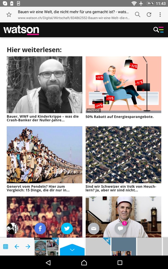 Bauen wir eine Welt, die nicht mehr für Menschen gemacht ist?
Was ist das für ein abartig grosser Werbeblock!? Ist ja fast schon wie auf irgendeinem Dieser Trend Blogs am Schluss.

On-topic: Es gibt ...