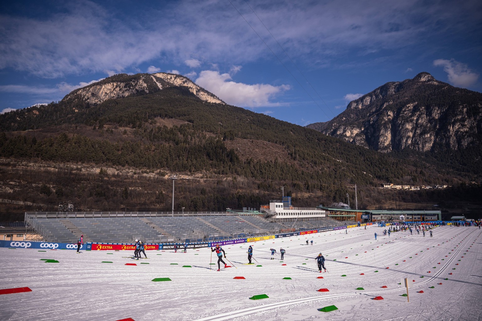 260102 View over Lago di Tesero Cross-Country Stadium, the venue for cross-country skiing at the Milano Cortina 2026 Winter Olympics, on January 2, 2026, in Tesero. Photo: Maxim ThorÃ / BILDBYRAN / ko ...