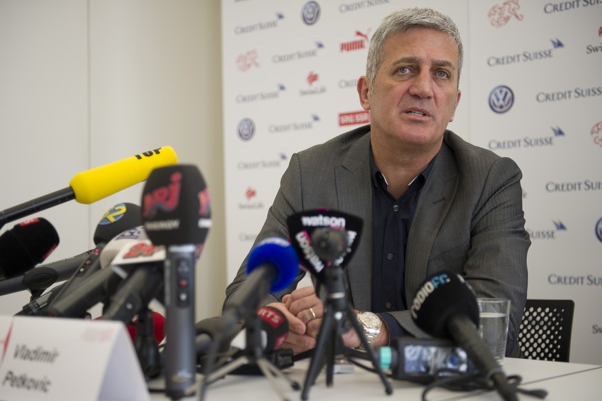 Der designierte Fussball-Nationaltrainer Vladimir Petkovic, aufgenommen an einer Medienkonferenz, am Freitag, 28. Maerz 2014, in Bern. Vladimir Petkovic wird das Schweizer Fussball Nationalteam ab Jul ...