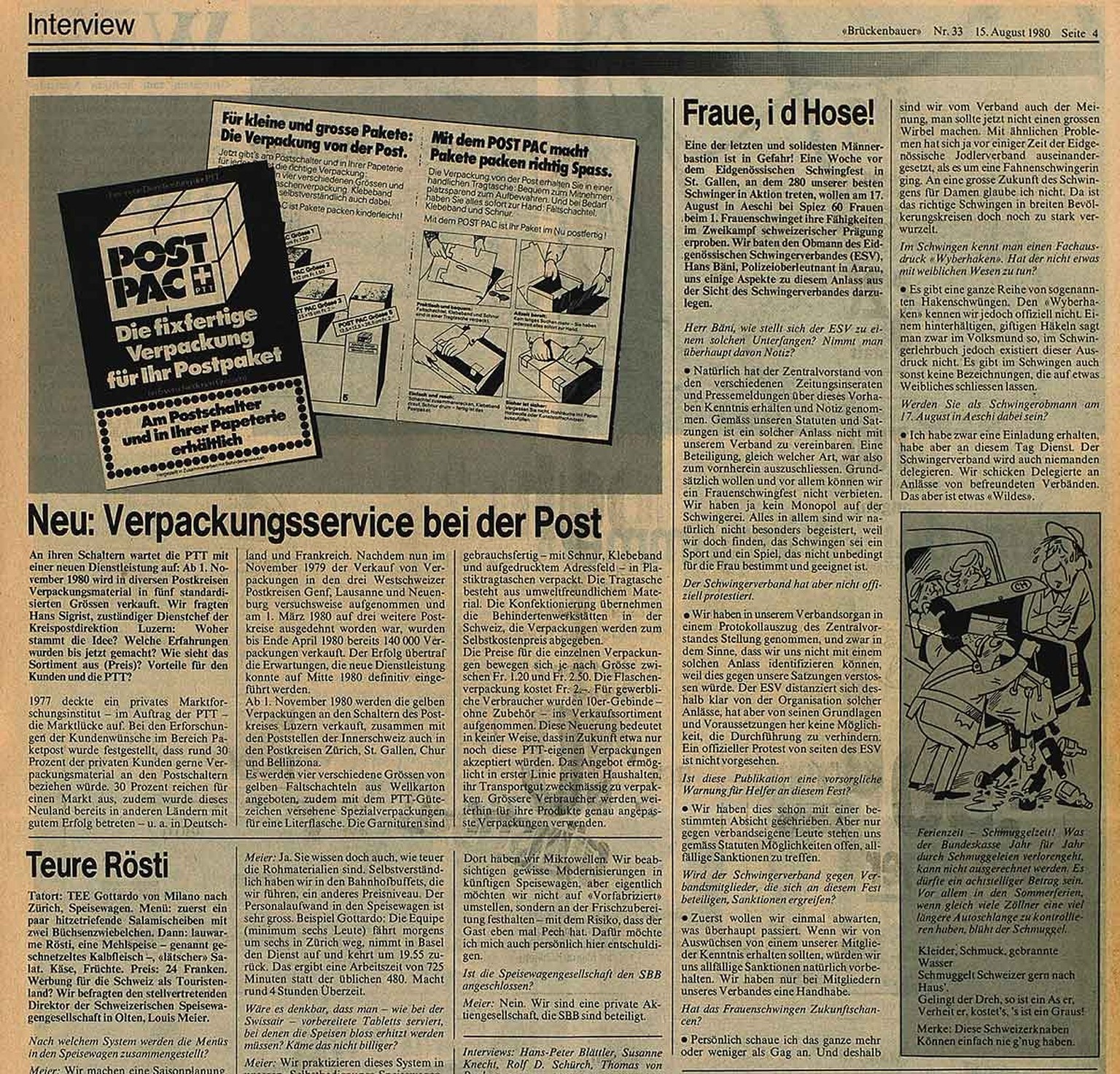 Interview über das Frauenschwingen im Brückenbauer vom 15. August 1980.
https://www.e-newspaperarchives.ch/?a=d&amp;d=MIM19800815-01.2.12&amp;e=-------de-20--1--img-txIN--------0-----