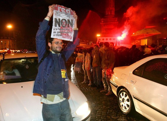 Jubel in Frankreich nach dem Nein zur EU-Verfassung 2005.