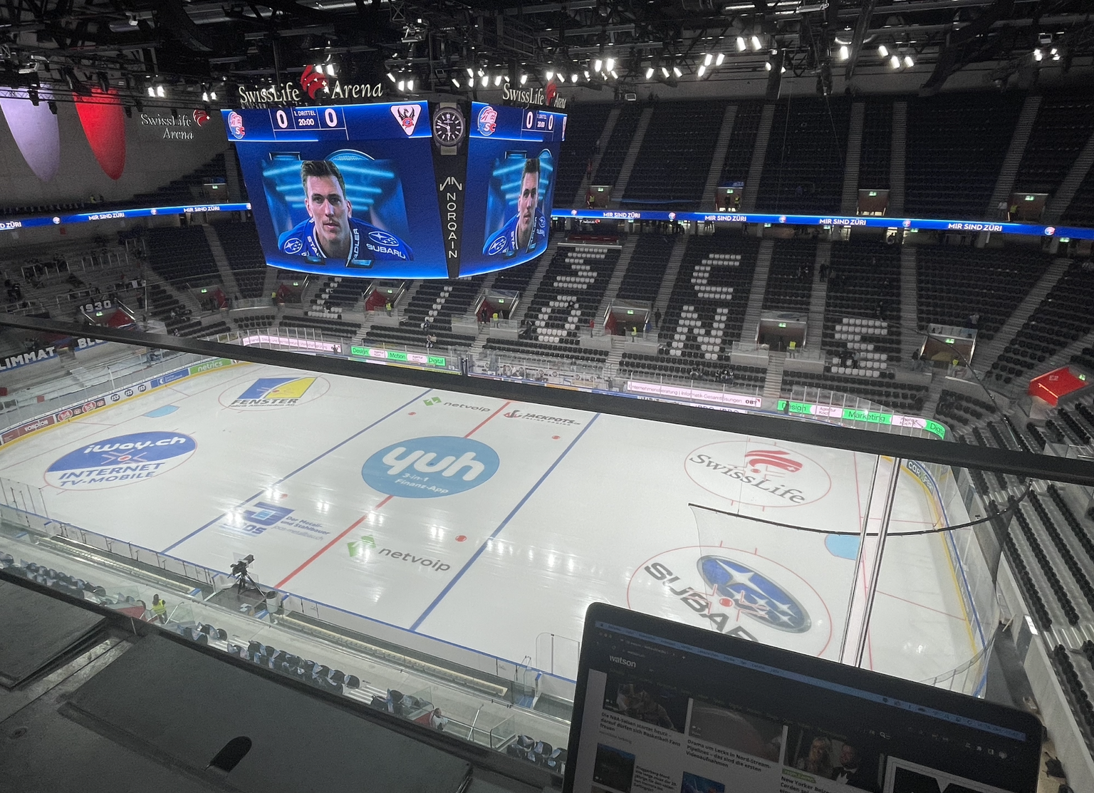 ZSC Lions: Die Sicht von der Medientribüne in der Swiss Life Arena