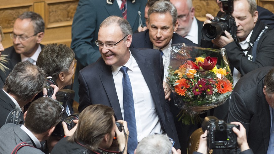 Ein schlagkräftiges Duo: Guy Parmelin und Adrian Amstutz.