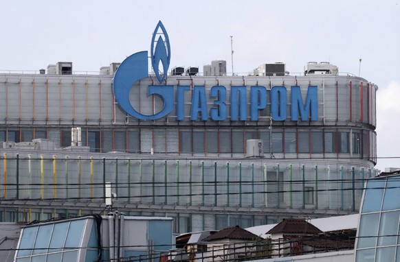 epa09989840 A Gazprom office in St. Petersburg, Russia, 01 June 2022. Gazprom has confirmed on the day the suspension of gas supplies to Denmark&#039;s Orsted as well as to Shell Energy Europe Limited ...