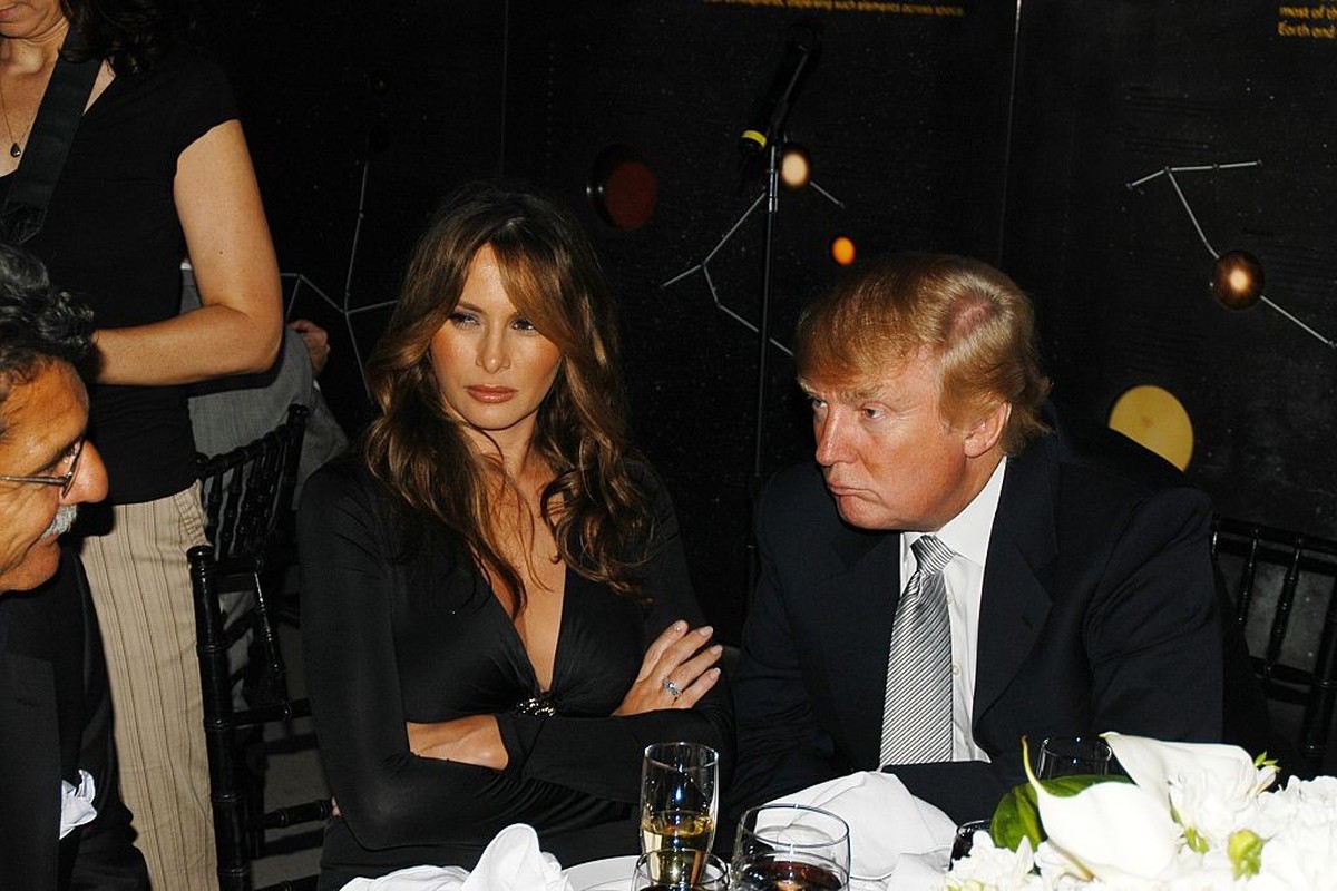 NEW YORK CITY, NY - AUGUST 3: Melainia Trump and Donald Trump attend TONY BENNETT'S 80th Birthday Party Hosted by TARGET at Hayden Planetarium on August 3, 2006 in New York City. (Photo by Patric ...