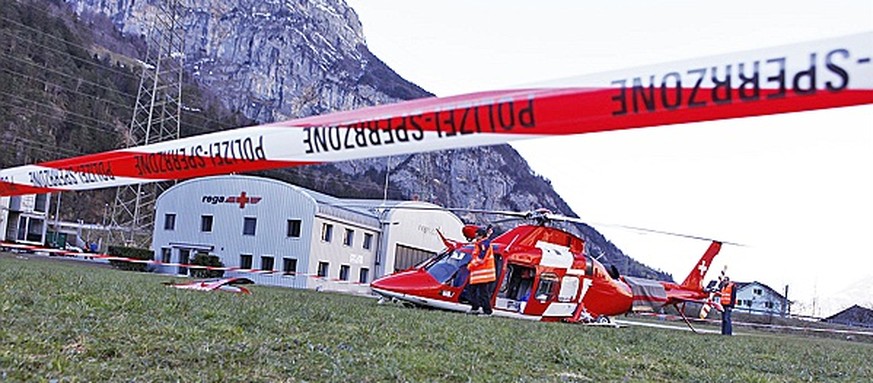 Der abgestürzte Rega-Heli in Erstfeld.