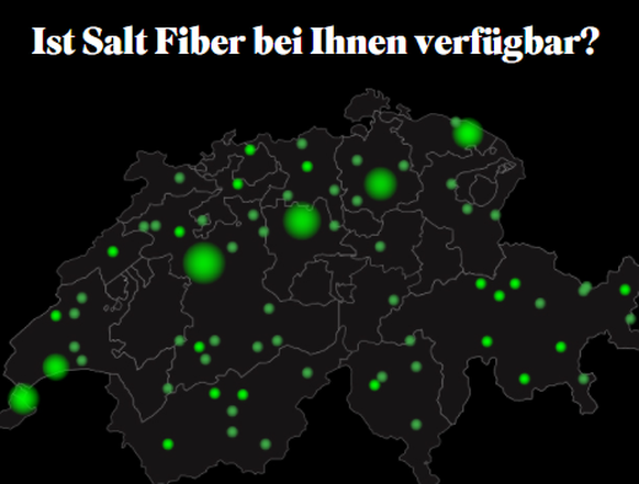 Auf der Salt-Website kann man anhand der Wohnadresse prüfen, ob man das mit 10 Gbit pro Sekunde ultraschnelle Internet überhaupt nutzen kann.