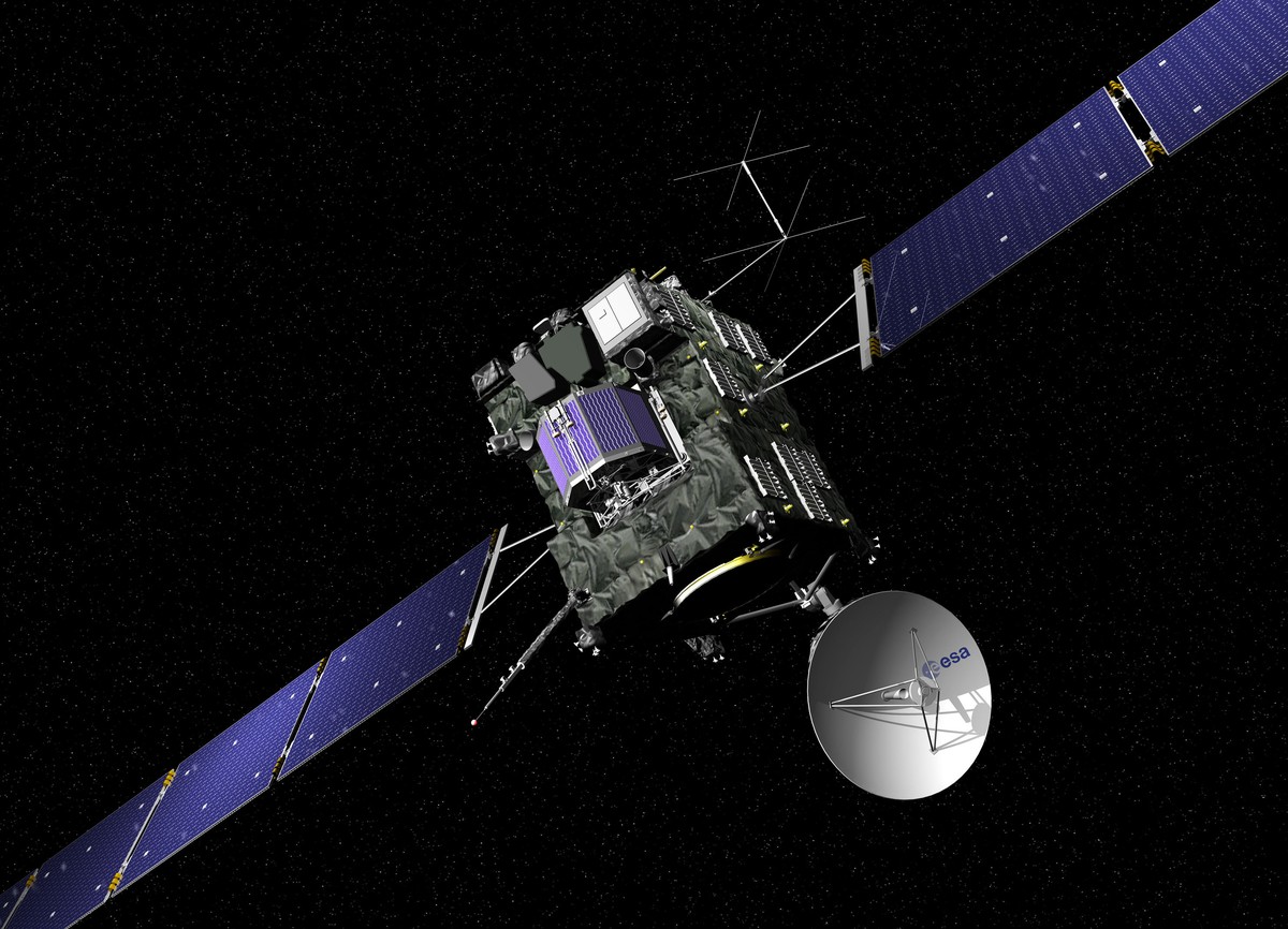 The artist impression provided on the website of the European Space Agency ESA on Sept. 29, 2016 shows ESA's Rosetta cometary probe. The spacecraft will be crash landed on Comet 67P/Churyumov-Ger ...