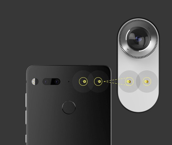 Das Essential Phone verfügt über eine 13-Megapixel-Dual-Kamera. Die Selfie-Kamera knipst mit 8 Megapixel.