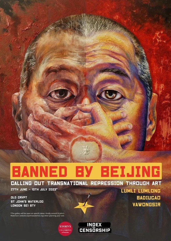 «Verboten durch Peking» – Ausstellung in der Kirche Saint John’s im Londoner Stadtteil Waterloo.