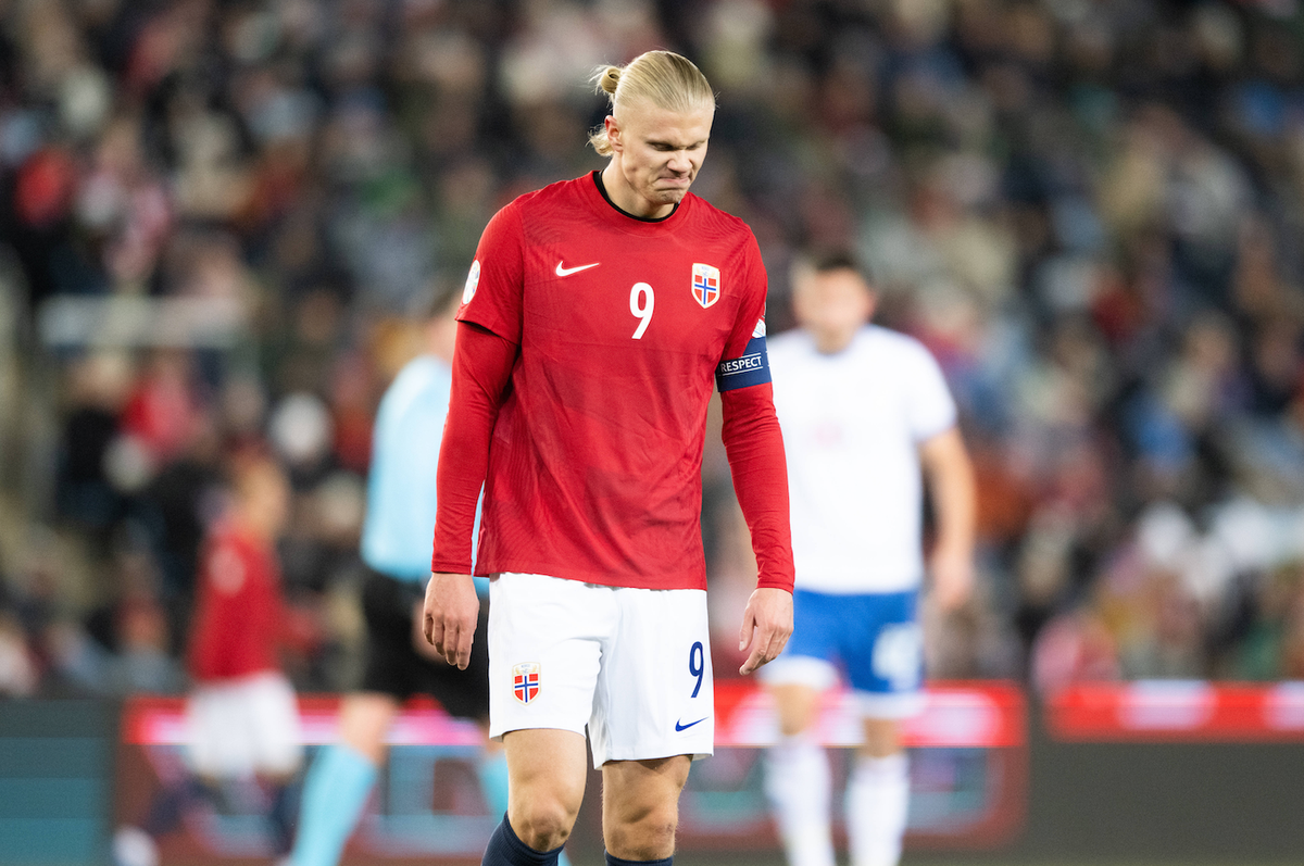 Norway v Faroe Islands, football friendly, Oslo, Norway Oslo, Norway. 16th, November 2023. Erling Haaland (9) of Norway seen during the football friendly match between Norway and Faroe Islands at Ulle ...