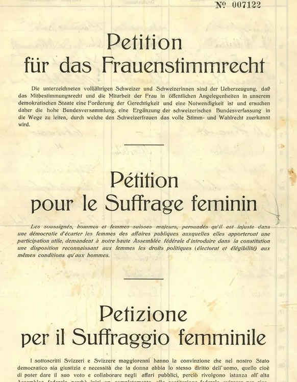 Blick in die Petitionsdokumente von 1929.