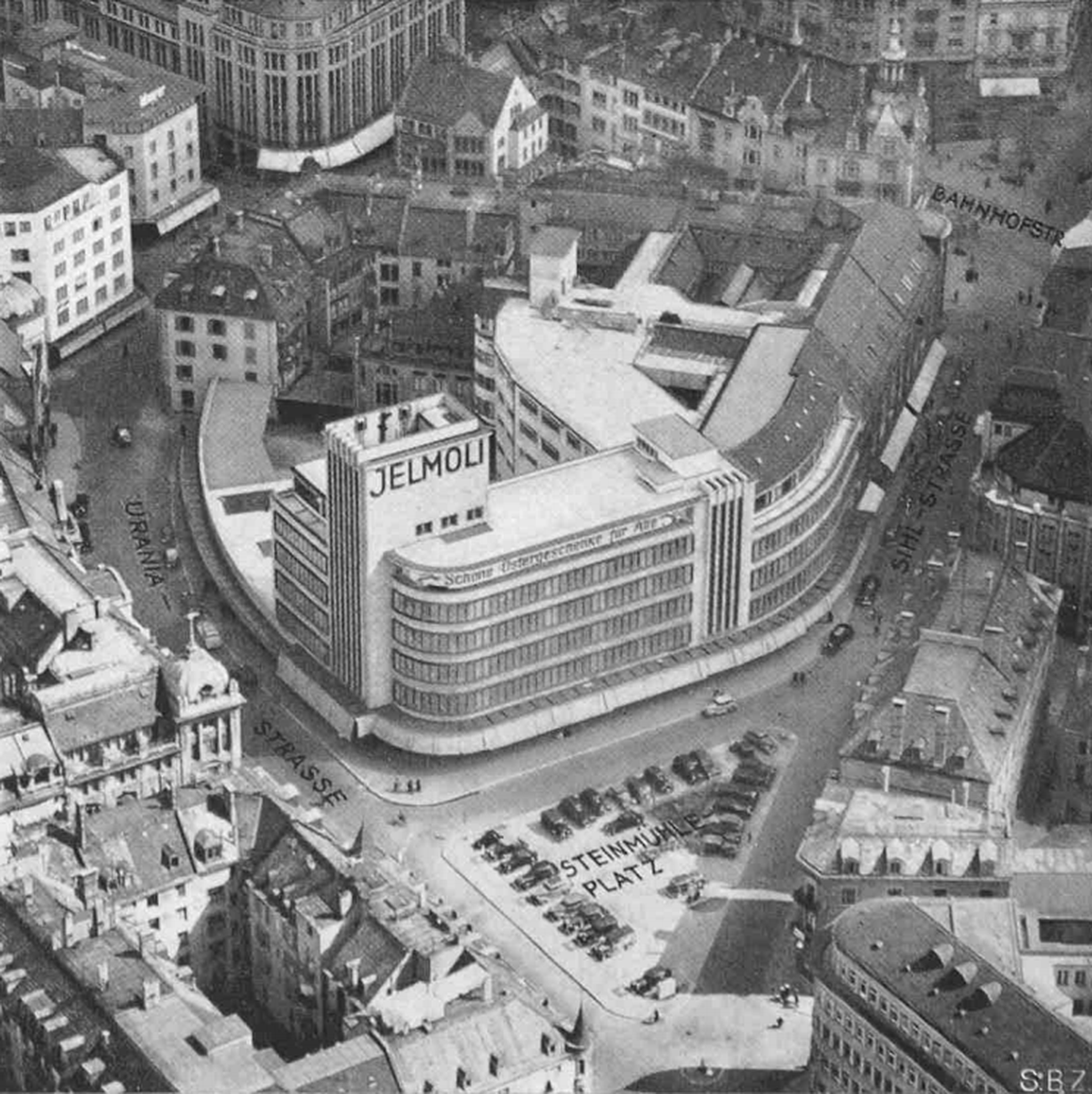 Warenhaus Jelmoli um 1940.