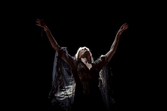 epa10834701 Florence Welch, singer of the British band Florence and the Machine, performs live in concert on the second day of the Meo Kalorama Festival in Lisbon, Portugal, 01 September 2023. EPA/FIL ...