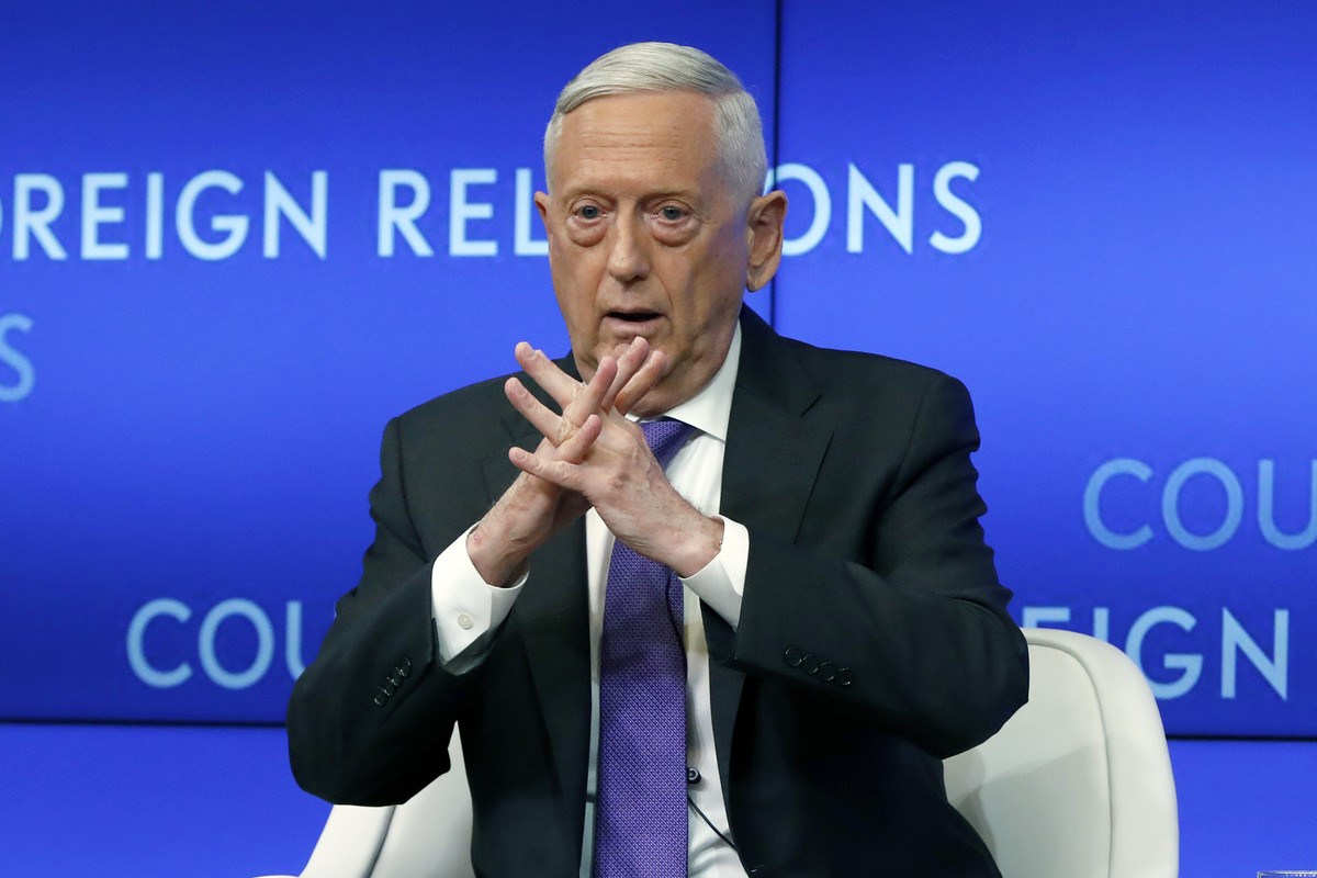 Former U.S. Secretary of Defense Jim Mattis speaks at the Council on Foreign Relations, in New York, Tuesday, Sept. 3, 2019. (AP Photo/Richard Drew)
Jim Mattis