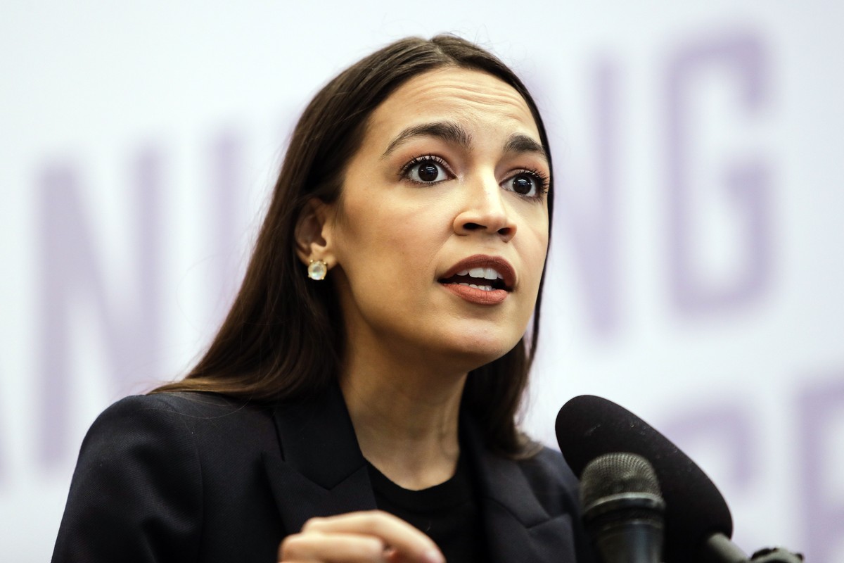 FILE - U.S. Rep. Alexandria Ocasio-Cortez, D-N.Y., speaks during a news conference, Friday, May 1, 2020, in the Bronx borough of New York. Ocasio-Cortez is running for reelection in New York's 14 ...