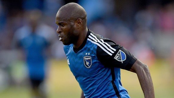 SAN JOSE, CA - MARCH 22: Innocent Emeghara #11 of San Jose Earthquakes looks to attack the goal against the Chicago Fire during the second half at Avaya Stadium on March 22, 2015 in San Jose, Californ ...