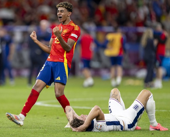 Spain v England - 2024 UEFA EURO, EM, Europameisterschaft,Fussball FINAL Lamine Yamal of Spain celebrates after the 2024 UEFA EURO Final match between Spain and England at Olympiastadion in Berlin, Ge ...