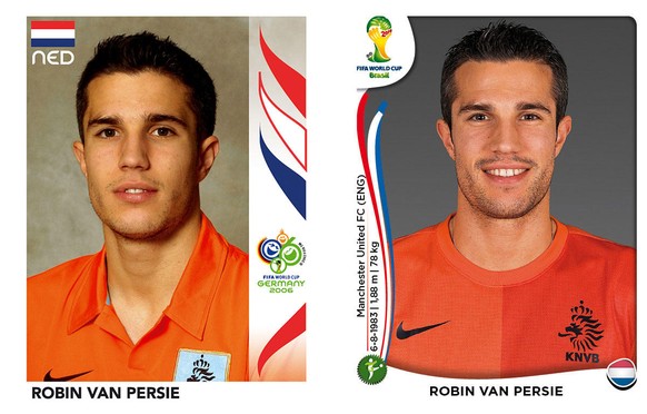Robin van Persie 2006 und 2014: Nur ein bisschen ergraut, sonst noch fast derselbe.