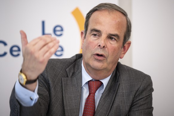 Parteipraesident Gerhard Pfister, Mitte-ZG, spricht am Dreikoenigsgespraech, am Montag, 6. Januar 2025, in Bern. (KEYSTONE/Peter Schneider)