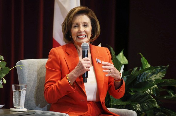 House speaker Nancy Pelosi speaks to Drake University students and Iowa Democrats on Saturday, Oct. 26, 2019, at Sheslow Auditorium in Des Moines, Iowa. (Bryon Houlgrave/The Des Moines Register via AP ...