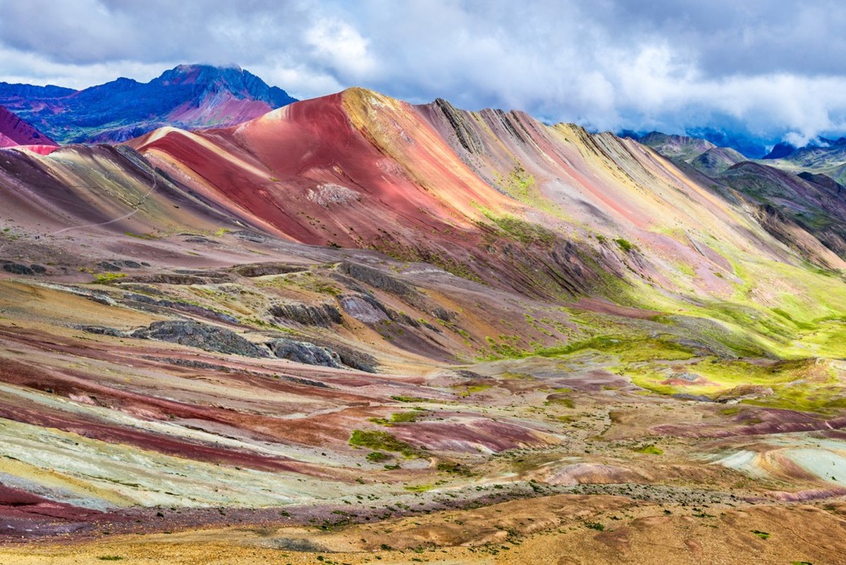Vinicunca, Peru - Rainbow Mountain (5200 m) in Andes, Cordillera de los Andes, Cusco Region in Südamerika.