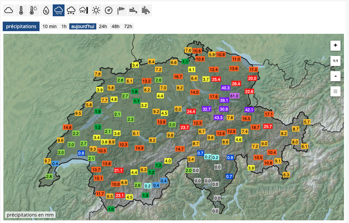 Certaines régions enregistrent de très fortes pluies.