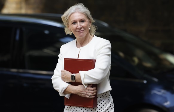 epa10057261 Britain&#039;s Secretary of State for Digital, Culture, Media and Sport Nadine Dorries arrives for a Cabinet meeting at 10 Downing Street, London, Britain, 07 July 2022. British Prime Mini ...
