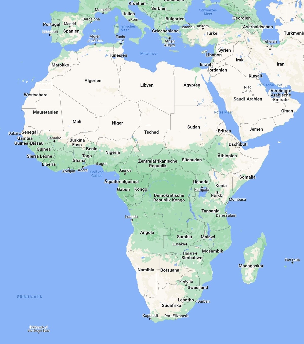 Karte von Afrika