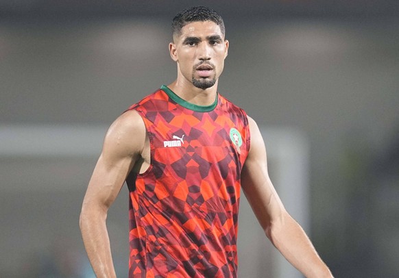 African Cup of Nations Round of 16: Morocco vs South Africa 2024 January 30 2024: Achraf Hakimi Morocco // during a African Cup of Nations Round of 16 game, Morocco vs South Africa, at Stade Laurent P ...