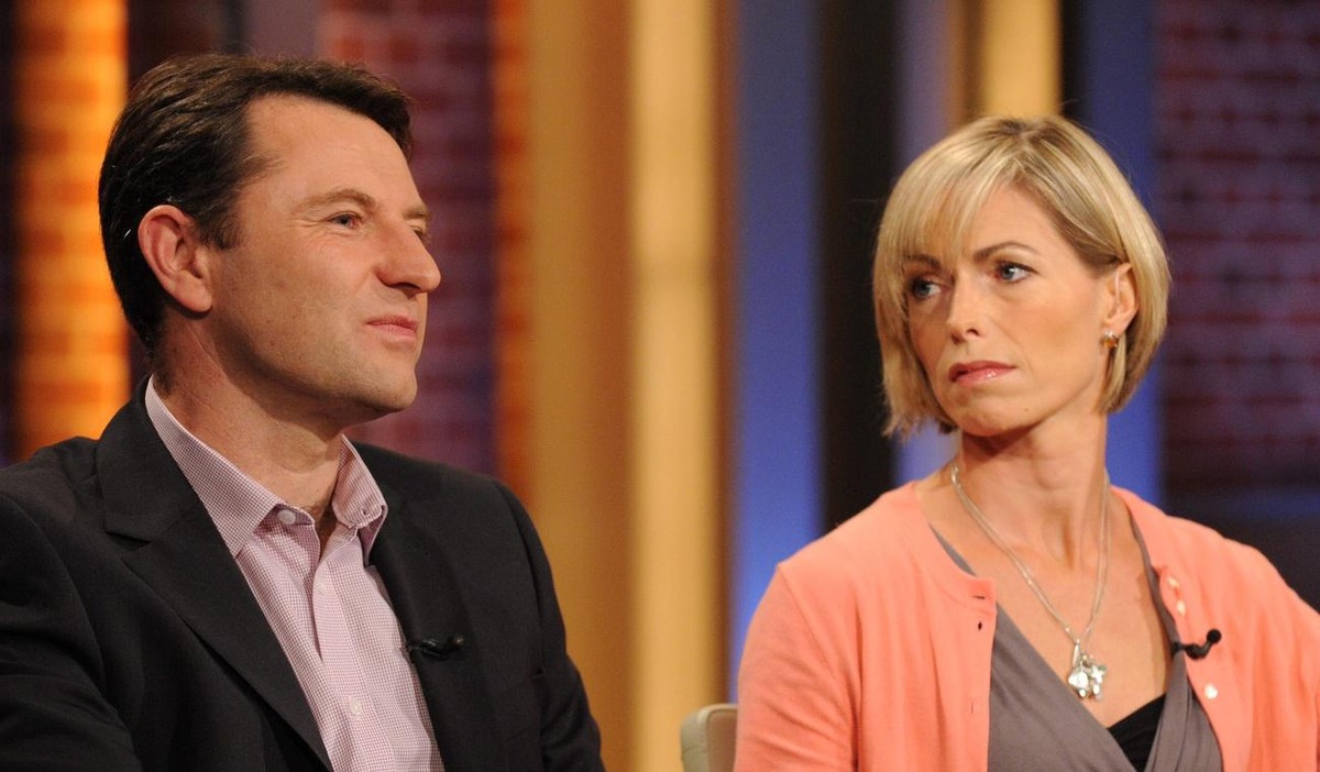 epa03900450 (FILE) A file photograph showing The parents of missing Madeleine McCann, Kate (R) and Gerry McCann (L), during the recording of the German TV show 'Beckmann' in a television stu ...
