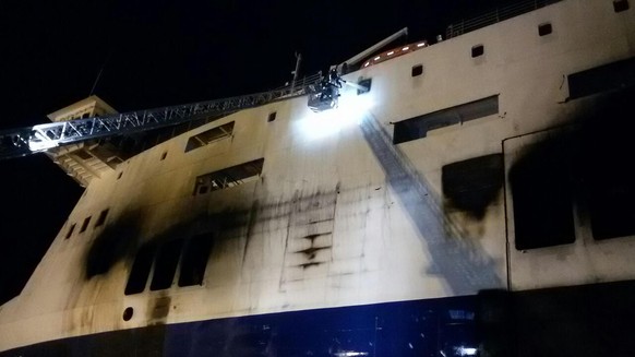 Die zerstörte «Norman Atlantic» in Brindisi.&nbsp;