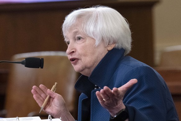 Department of the Treasury Secretary Janet Yellen testifies before the House Ways and Means Committee during a hearing on Proposed Fiscal Year 2023 Budget on Capitol Hill in Washington, Wednesday, Jun ...
