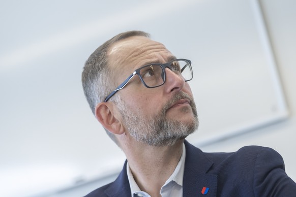 Staatsrat Norman Gobbi an der Medienkonferenz anlaesslich der Einweihung des neuen Bundesasylzentrums Pasture, am Freitag, 24. Mai 2024 in Balerna im Kanton Tessin. (KEYSTONE/Ti-Press/Pablo Gianinazzi ...