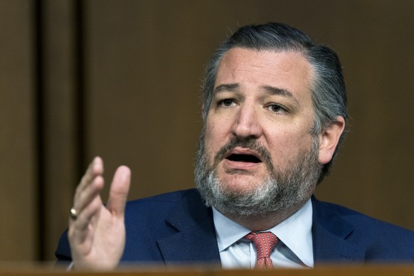 Senate Judiciary Committee member Sen. Ted Cruz, R-Texas, speaks during the committee&#039;s business meeting to consider the confirmation of Supreme Court nominee Judge Ketanji Brown Jackson on Capit ...