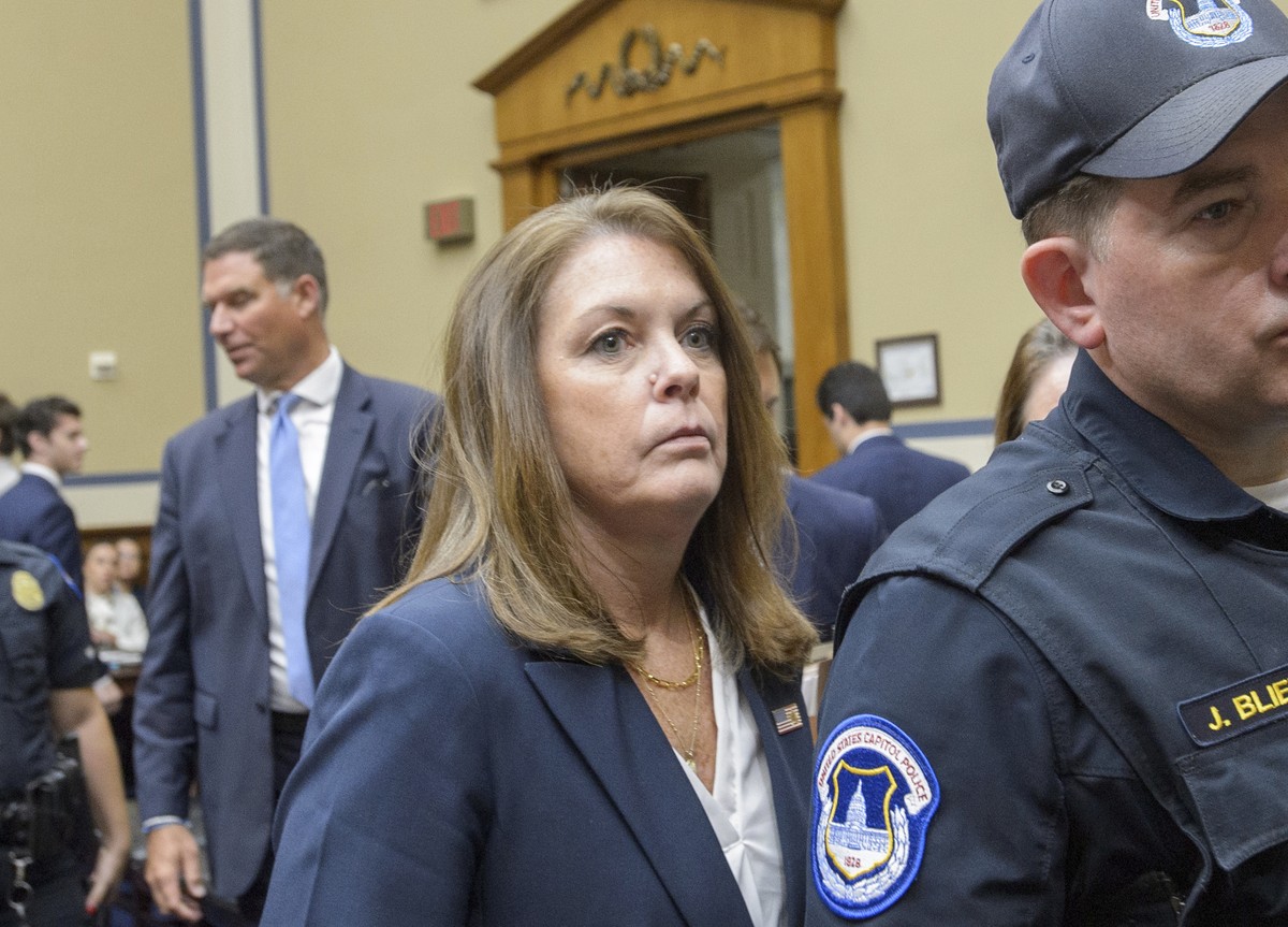 Kimberly Cheatle, Director, U.S. Secret Service, departs after testifying during a House Committee on Oversight and Accountability hearing on Oversight of the U.S. Secret Service and the Attempted Ass ...