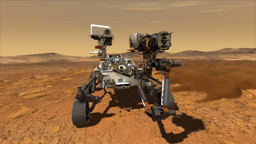An artist's illustration of NASA's Mars rover Perseverance on the Red Planet. (Image credit: NASA/JPL-Caltech)