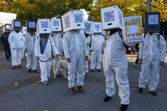 Massnahmengegner und Corona-Skeptiker an einer Demonstration am 6. November in Fribourg.