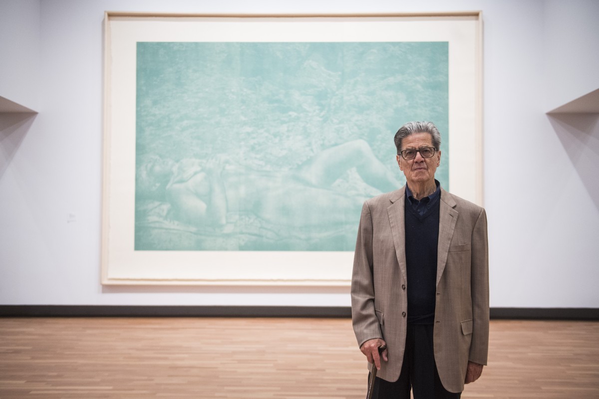 ZU DER KEYSTONE-SDA MELDUNG ZUM TOD VON KUENTLER FRANZ GERTSCH STELLEN WIR IHNEN FOLGENDES BILD ZUR VERFUEGUNG --- Swiss artist Franz Gertsch at the exhibition "Gertsch - Gauguin - Munch" at ...