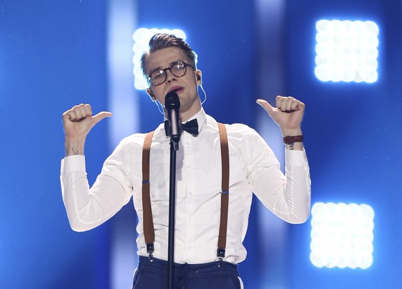 Mikolas Josef from the Czech Republic performs the song &#039;Lie To Me&#039; in Lisbon, Portugal, Friday, May 11, 2018 during a dress rehearsal for the Eurovision Song Contest. The Eurovision Song Co ...