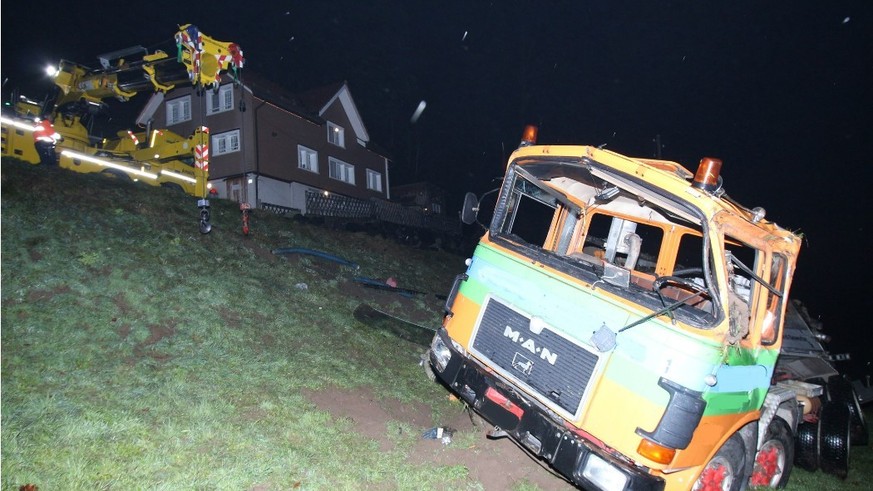 Selbstunfall Lastwagen Appenzell Innerrhoden