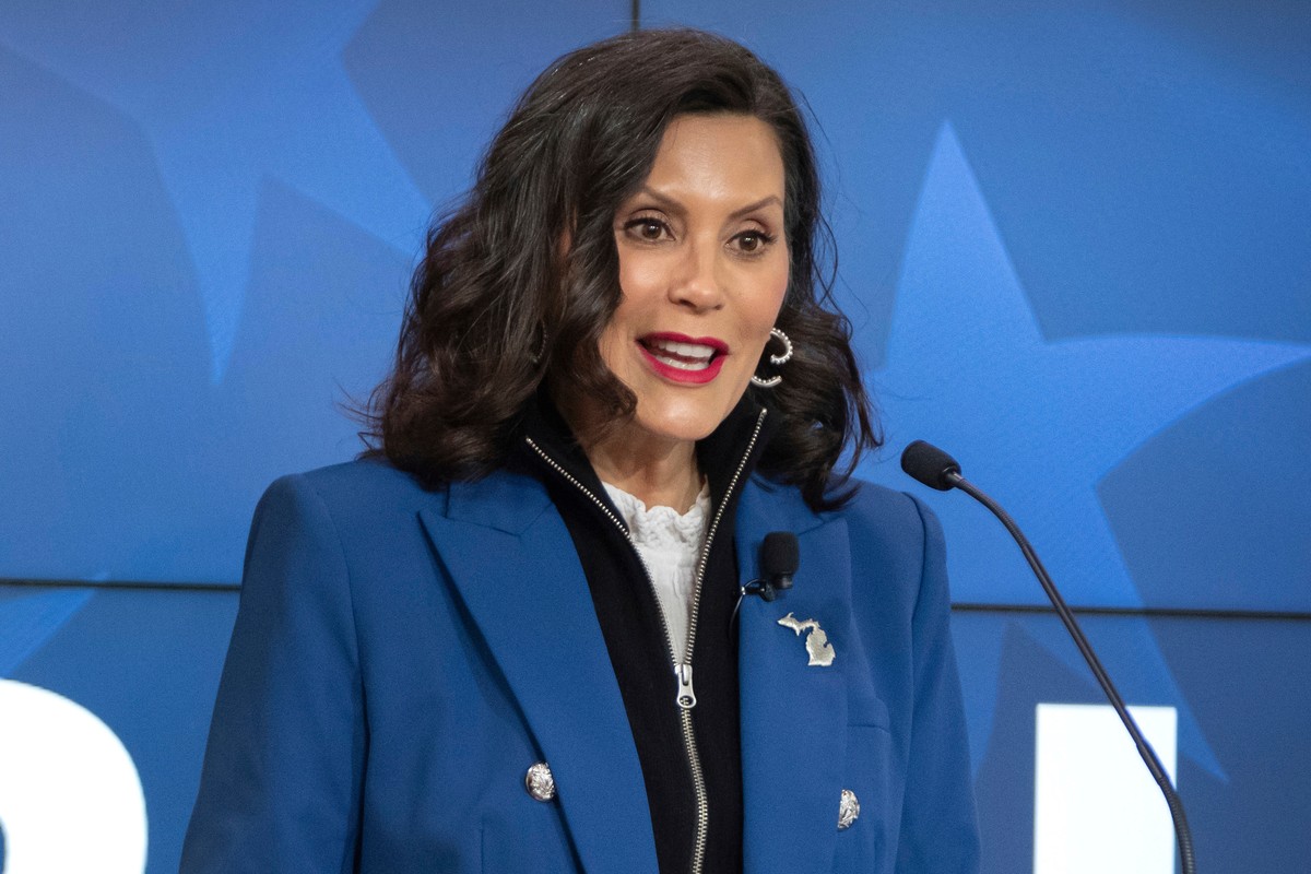 FILE - Michigan Gov. Gretchen Whitmer gives a policy speech at an event, April 9, 2025, in Washington. (AP Photo/Mark Schiefelbein, File)
Gretchen Whitmer