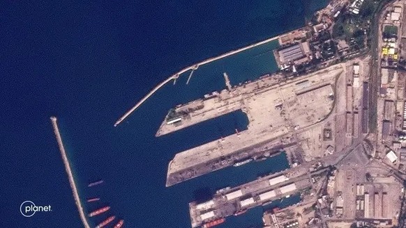 Die leeren Docks im russischen Marinestützpunkt Tartus in Syrien am 9. Dezember.