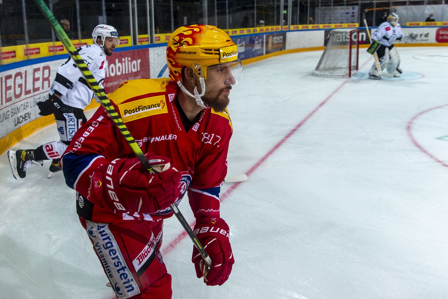 SC Rapperswil-Jona Lakers PostFinance Top Scorer Jeremy Wick waehrend dem vierten Eishockey Playoff-Viertelfinalspiel der National League zwischen den SC Rapperswil-Jona Lakers und dem HC Lugano am Mo ...