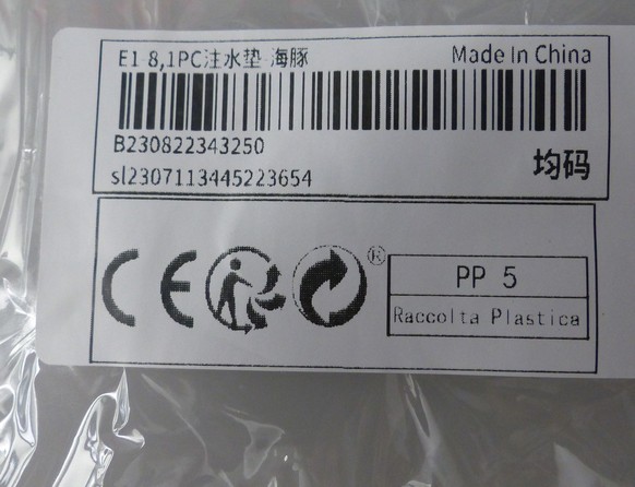 Gefälschtes CE-Gütezeichen auf einem Produkt aus China.