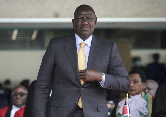 TILE - Kenya's new President William Ruto arrives to be sworn in at a ceremony at Kasarani Stadium in Nairobi, Kenya, Tuesday, September 13, 2022. Five people have been killed in a Kenyan…