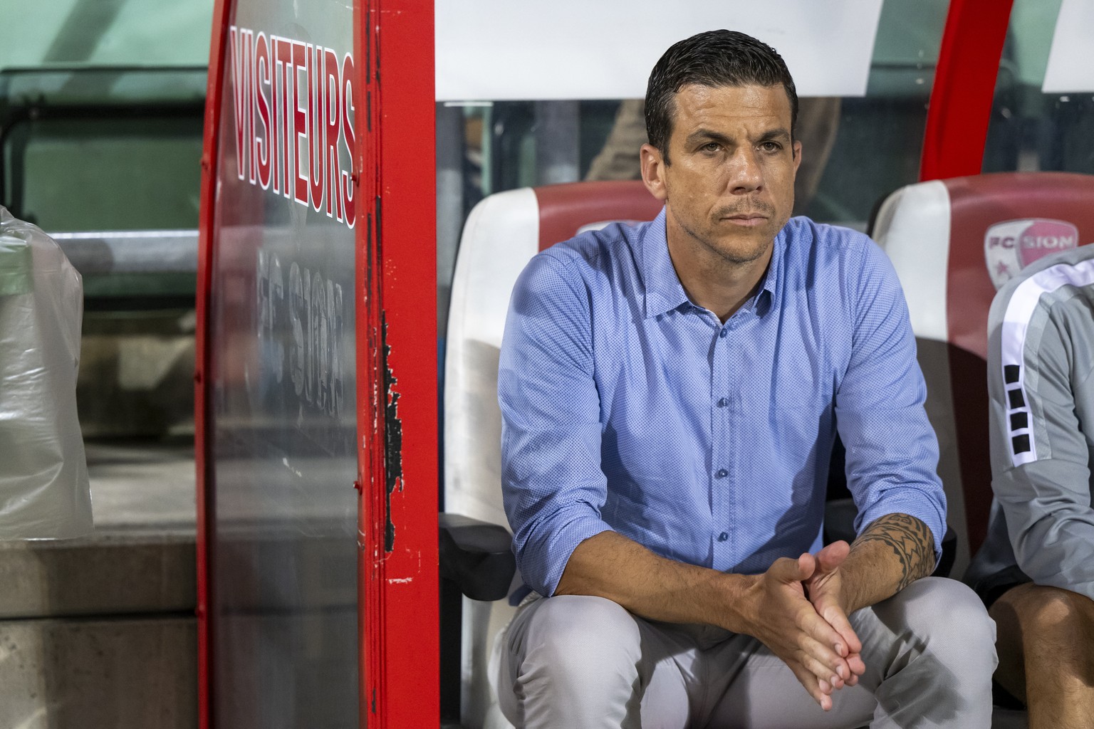L&#039;entraineur zurichois Bruno Berner, lors de la rencontre de football du 2eme tour 1/16 de finale de la Coupe Suisse entre le FC Sion et le Grasshopper Club Zuerich, GC, ce vendredi 15 septembre  ...