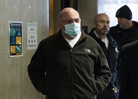 epa10398559 Former Trump Organization Chief Financial Officer Allen Weisselberg (L) arrives for his sentencing at New York Supreme Court, in New York, New York, USA, 10 January 2023. Weisselberg plead ...